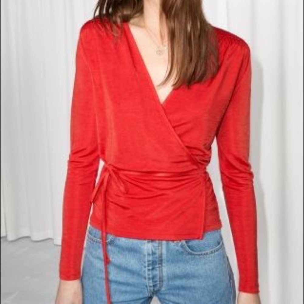 & Other Stories red wrap top
